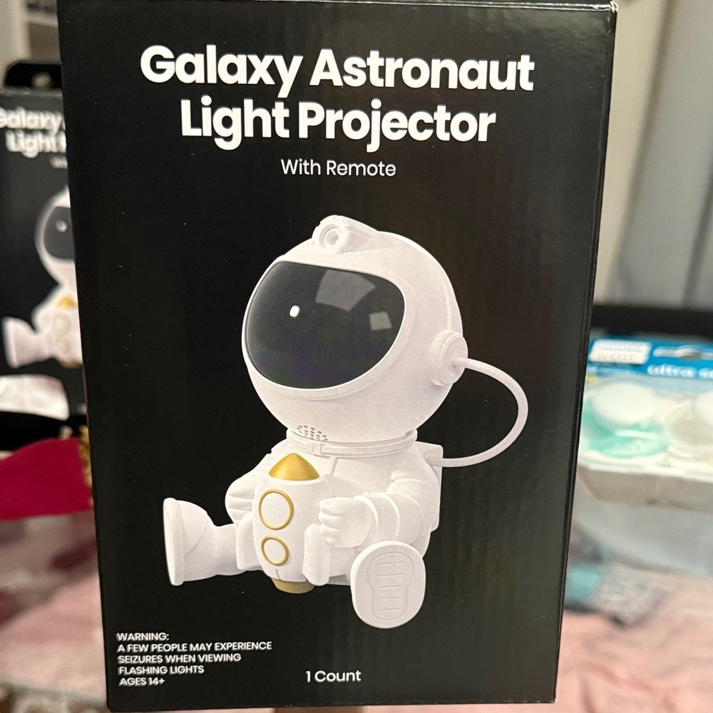 Galaxy Gold Products White and Gold Astronaut Light Projector